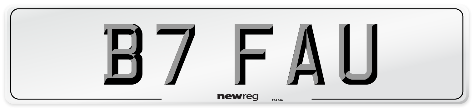 B7 FAU Number Plate from New Reg